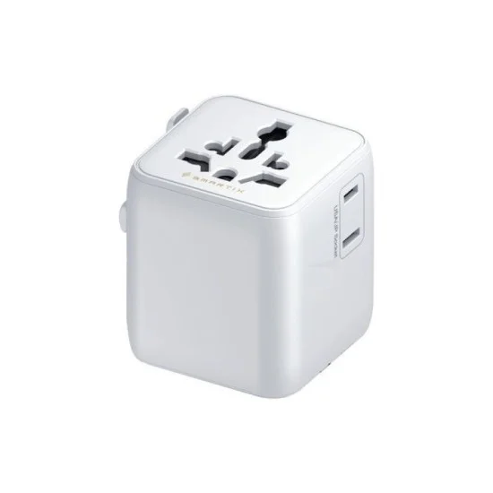 Smartix Premium 2 In 1 International Travel Adaptor - White